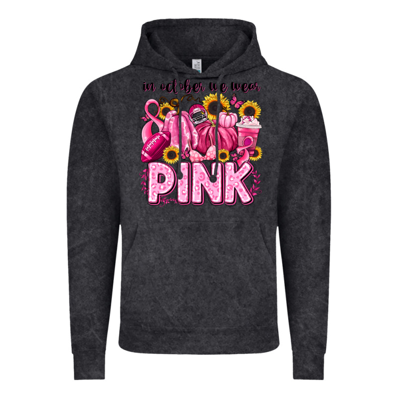 In October We Wear Pink Football Vintage Hoodie by LillyAllenDesigns | Teevron