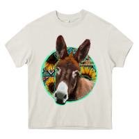 Cream aztec backsground donkey Heavy Core Tee - Jasminsmagicworld