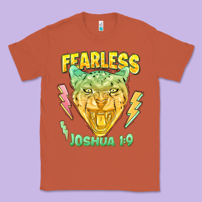 Fearless Joshua 1 9 Cheetah Classic Tee Designed By Lillyallendesigns