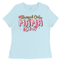 Baby Blue stressed out mama club Ladies Tee - MaliasSmallBusiness