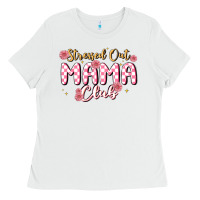 White stressed out mama club Ladies Tee - MaliasSmallBusiness