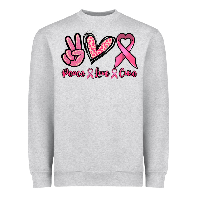 Peace Love Cure Cancer Awareness Heavyweight Sweatshirt by HowdyJamesFarm | Teevron