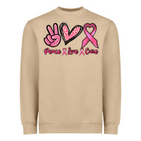 Mushroom Peace love cure Cancer Awareness Heavyweight Sweatshirt - HowdyJamesFarm