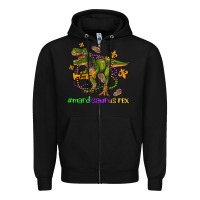 Black mardi saurus rex olivia Zipper Hoodie - OliviaCreatesArt