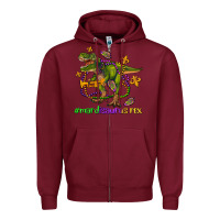 Burgundy mardi saurus rex olivia Zipper Hoodie - OliviaCreatesArt