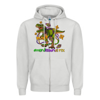 Dove Grey mardi saurus rex olivia Zipper Hoodie - OliviaCreatesArt