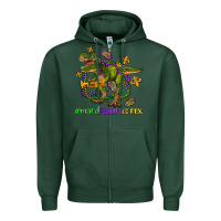 Sports Green mardi saurus rex olivia Zipper Hoodie - OliviaCreatesArt