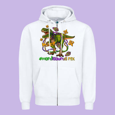 Mardi Saurus Rex Olivia Zipper Hoodie Designed By Oliviacreatesart