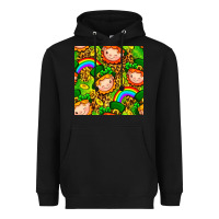 Black St. Patrick's dwarf seamless pattern digital paper Heavyweight Hoodie - BundleAndBundleShop