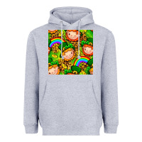 Heather Grey St. Patrick's dwarf seamless pattern digital paper Heavyweight Hoodie - BundleAndBundleShop