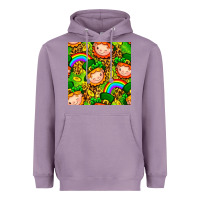 Lavender St. Patrick's dwarf seamless pattern digital paper Heavyweight Hoodie - BundleAndBundleShop