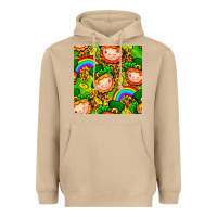Mushroom St. Patrick's dwarf seamless pattern digital paper Heavyweight Hoodie - BundleAndBundleShop