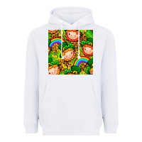 White St. Patrick's dwarf seamless pattern digital paper Heavyweight Hoodie - BundleAndBundleShop