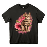Asphalt floral cat Heavy Core Tee - Jasminsmagicworld