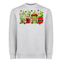 Heather Grey grinch coffee cups Heavyweight Sweatshirt - texasbilliewilder
