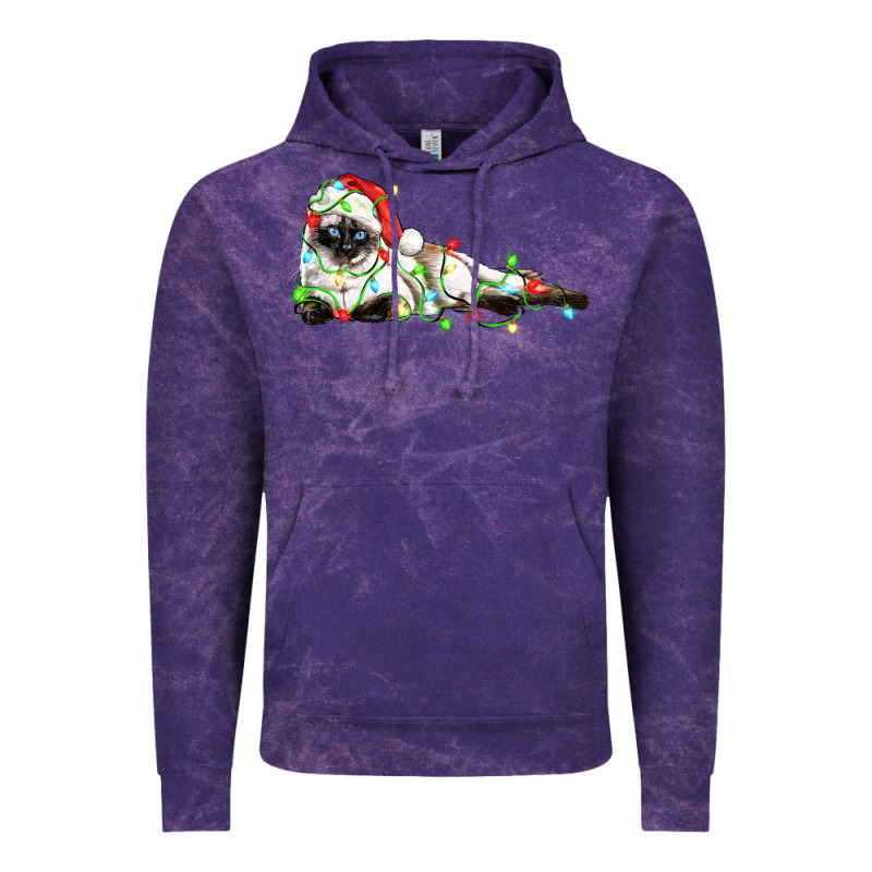 Christmas Siamese Cat Vintage Hoodie by LillyAllenDesigns | Teevron