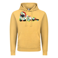 Vintage Mustard christmas siamese cat Vintage Hoodie - LillyAllenDesigns