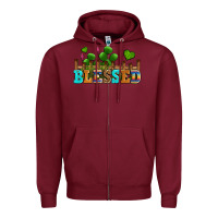 Burgundy blessed olivia Zipper Hoodie - OliviaCreatesArt