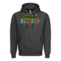 Charcoal Heather blessed olivia Zipper Hoodie - OliviaCreatesArt