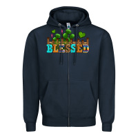 Navy blessed olivia Zipper Hoodie - OliviaCreatesArt