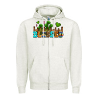 Oatmeal Heather blessed olivia Zipper Hoodie - OliviaCreatesArt