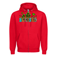 Red blessed olivia Zipper Hoodie - OliviaCreatesArt