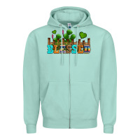 Seafoam blessed olivia Zipper Hoodie - OliviaCreatesArt