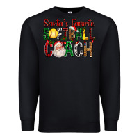 Black Santa's Favorite Softball Coach For Christmas Premium Sweatshirt - FaDigitalArtStudio