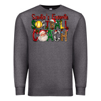 Charcoal Heather Santa's Favorite Softball Coach For Christmas Premium Sweatshirt - FaDigitalArtStudio