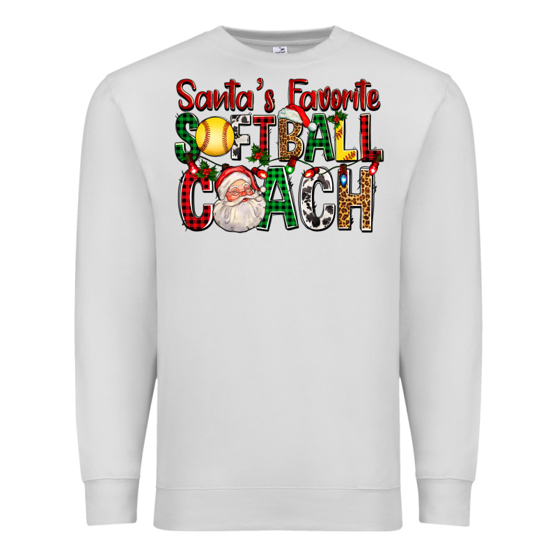 Santa's Favorite Softball Coach For Christmas Premium Sweatshirt by FaDigitalArtStudio | Teevron