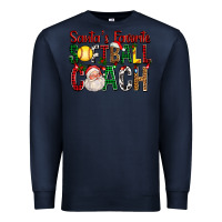Navy Santa's Favorite Softball Coach For Christmas Premium Sweatshirt - FaDigitalArtStudio
