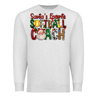 Oatmeal Heather Santa's Favorite Softball Coach For Christmas Premium Sweatshirt - FaDigitalArtStudio