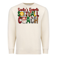 Sandshell Santa's Favorite Softball Coach For Christmas Premium Sweatshirt - FaDigitalArtStudio