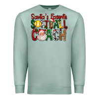 Seafoam Santa's Favorite Softball Coach For Christmas Premium Sweatshirt - FaDigitalArtStudio