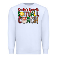 White Santa's Favorite Softball Coach For Christmas Premium Sweatshirt - FaDigitalArtStudio
