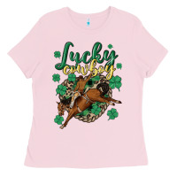 Bubblegum Pink lucky cowboy Ladies Tee - MaliasSmallBusiness