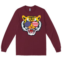 Burgundy America Merica Tiger Long Sleeve Tee - Bettercallsaul