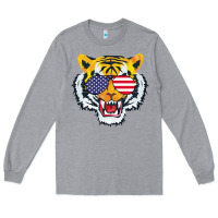 Heather Grey America Merica Tiger Long Sleeve Tee - Bettercallsaul
