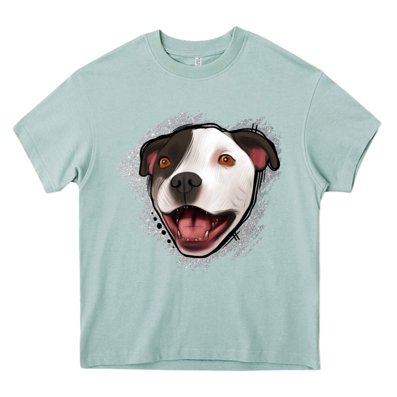 Pittbull Gray Glitter Heavy Core Tee by Jasminsmagicworld | Teevron
