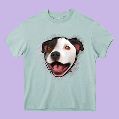 Pittbull Gray Glitter Heavy Core Tee Designed By Jasminsmagicworld