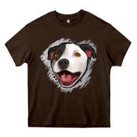 Chocolate Brown pittbull gray glitter Heavy Core Tee - Jasminsmagicworld