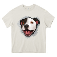 Cream pittbull gray glitter Heavy Core Tee - Jasminsmagicworld