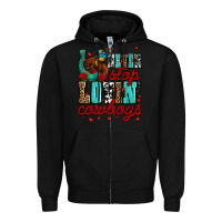 Black never stop lovin cowboys olivia Zipper Hoodie - OliviaCreatesArt