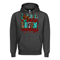 Charcoal Heather never stop lovin cowboys olivia Zipper Hoodie - OliviaCreatesArt