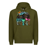 Army Green Easter Day Monster truck Easter egg crusher Premium Hoodie - OliviaCreatesArt