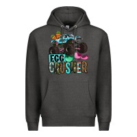 Charcoal Heather Easter Day Monster truck Easter egg crusher Premium Hoodie - OliviaCreatesArt