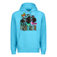 Ocean Blue Easter Day Monster truck Easter egg crusher Premium Hoodie - OliviaCreatesArt