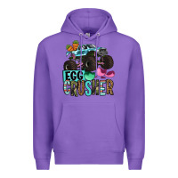 Purple Easter Day Monster truck Easter egg crusher Premium Hoodie - OliviaCreatesArt