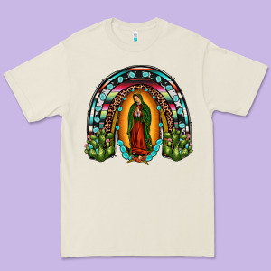 Our Lady Of Guadalupe Rainbow Premium Tee Designed By Jahusdesignshop