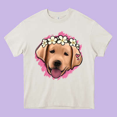 Jack Russel Floral Kopyası Heavy Core Tee Designed By Jasminsmagicworld